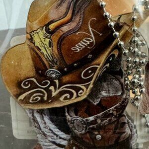 2023 western cowboy boots and hat keychain very stylish for a car decoration